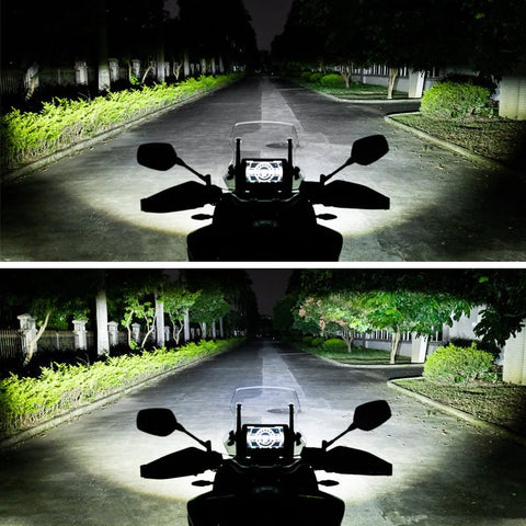 LOBOO L7S Auxiliary Lights (15,000LM) - Smart High/Low Beam LED Driving Lights with Wheel Controller & Flash-to-Pass