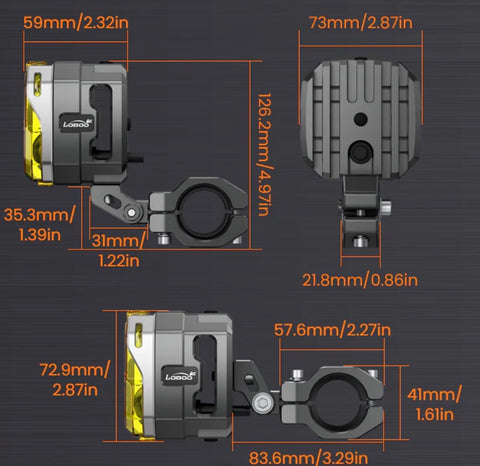 LOBOO L12T High&Low Beam Auxiliary Lights – Pair Press the horn to activate the quick flash warning light mode