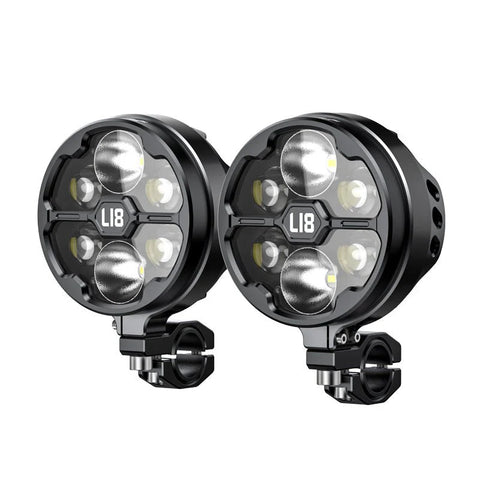 LOBOO L18S High & Low Beam LED Auxiliary Light Kit - 21000 Lumens - Dual Color Temperature for Universal ADV Motorcycles & BMW R1250GS, R1200GS, F850GS Press the horn to activate the quick flash warning light mode