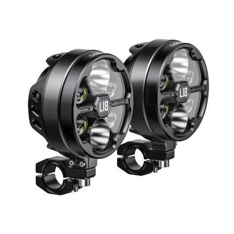 LOBOO L18S High & Low Beam LED Auxiliary Light Kit - 21000 Lumens - Dual Color Temperature for Universal ADV Motorcycles & BMW R1250GS, R1200GS, F850GS Press the horn to activate the quick flash warning light mode
