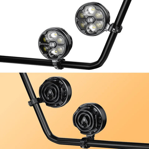 LOBOO L18S High & Low Beam LED Auxiliary Light Kit - 21000 Lumens - Dual Color Temperature for Universal ADV Motorcycles & BMW R1250GS, R1200GS, F850GS Press the horn to activate the quick flash warning light mode