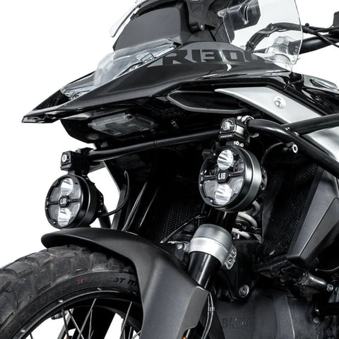 LOBOO L18S High & Low Beam LED Auxiliary Light Kit - 21000 Lumens - Dual Color Temperature for Universal ADV Motorcycles & BMW R1250GS, R1200GS, F850GS Press the horn to activate the quick flash warning light mode