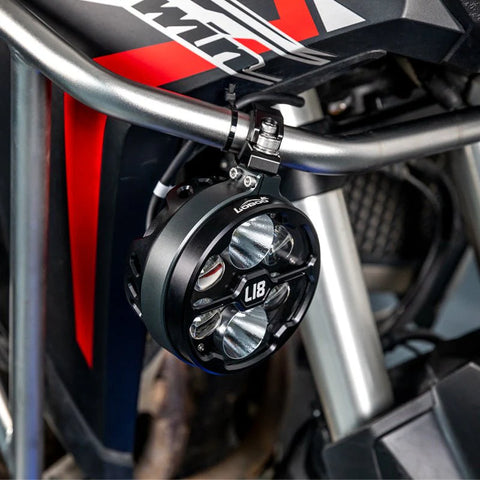 LOBOO L18S High & Low Beam LED Auxiliary Light Kit - 21000 Lumens - Dual Color Temperature for Universal ADV Motorcycles & BMW R1250GS, R1200GS, F850GS Press the horn to activate the quick flash warning light mode