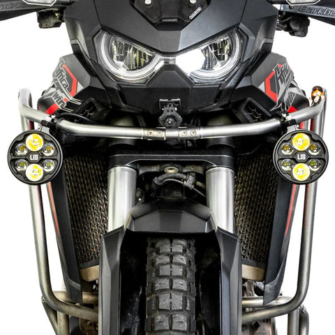 LOBOO L18S High & Low Beam LED Auxiliary Light Kit - 21000 Lumens - Dual Color Temperature for Universal ADV Motorcycles & BMW R1250GS, R1200GS, F850GS Press the horn to activate the quick flash warning light mode