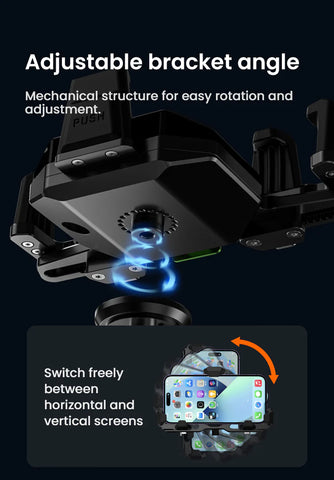 LOBOO PH06 Anti-Vibration Phone Mount - Magnetic Damping + 15W Wireless Charging - Aluminum Motorcycle Holder (Fits 4.7"-7.2" Phones) Intelligent compatible charging protocol