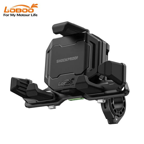 LOBOO PH06 Anti-Vibration Phone Mount - Magnetic Damping + 15W Wireless Charging - Aluminum Motorcycle Holder (Fits 4.7"-7.2" Phones) Intelligent compatible charging protocol