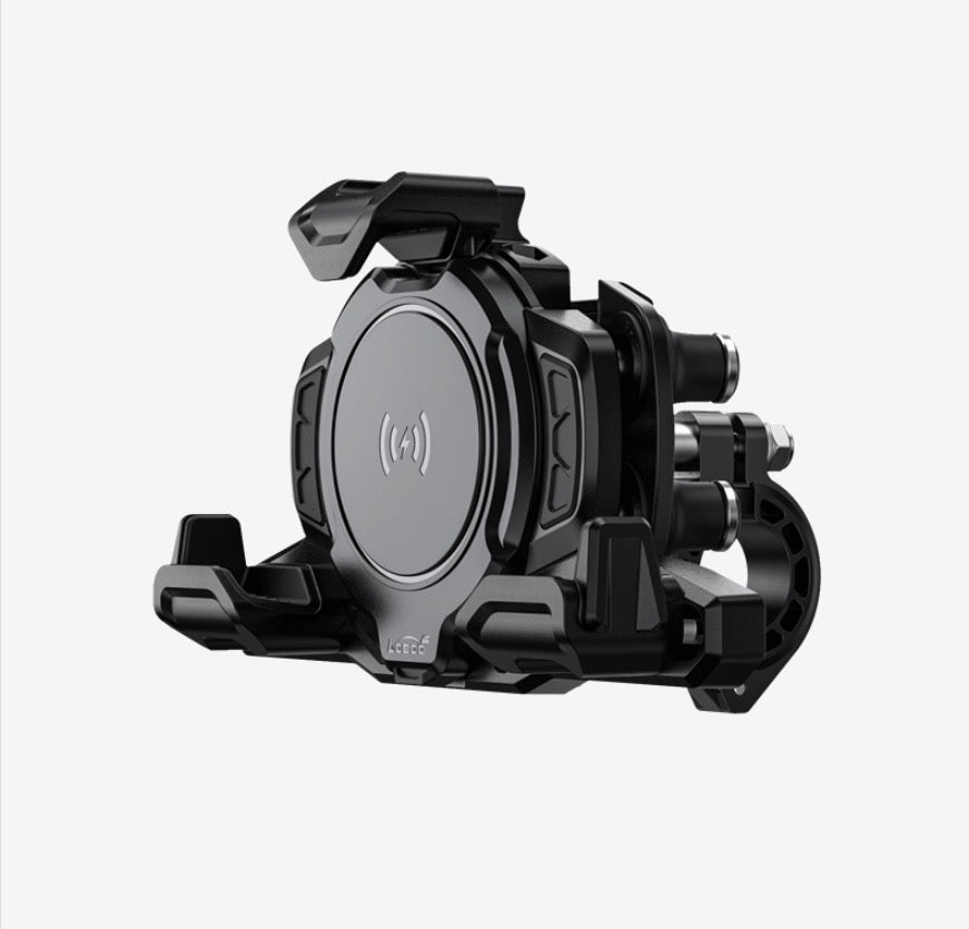 LOBOO PH02S Anti-Vibration Motorcycle Phone Mount - 15W Wireless & 24W Fast Wired Charging - Shock Absorbing Holder for iPhone/Samsung - Fits 22-28mm Handlebars & Mirros Intelligent compatible charging protocol