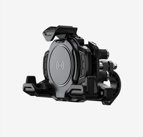 LOBOO PH02S Anti-Vibration Motorcycle Phone Mount - 15W Wireless & 24W Fast Wired Charging - Shock Absorbing Holder for iPhone/Samsung - Fits 22-28mm Handlebars & Mirros Intelligent compatible charging protocol