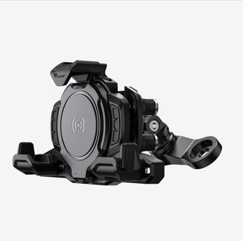 LOBOO PH02S Anti-Vibration Motorcycle Phone Mount - 15W Wireless & 24W Fast Wired Charging - Shock Absorbing Holder for iPhone/Samsung - Fits 22-28mm Handlebars & Mirros Intelligent compatible charging protocol