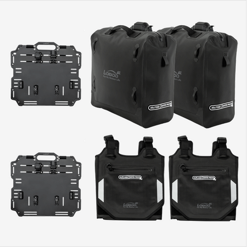 LOBOO Alps Inflatable Waterproof Side Bags (23L & 30L) | Shock-Absorbing Soft Panniers with Anti-Theft Lock